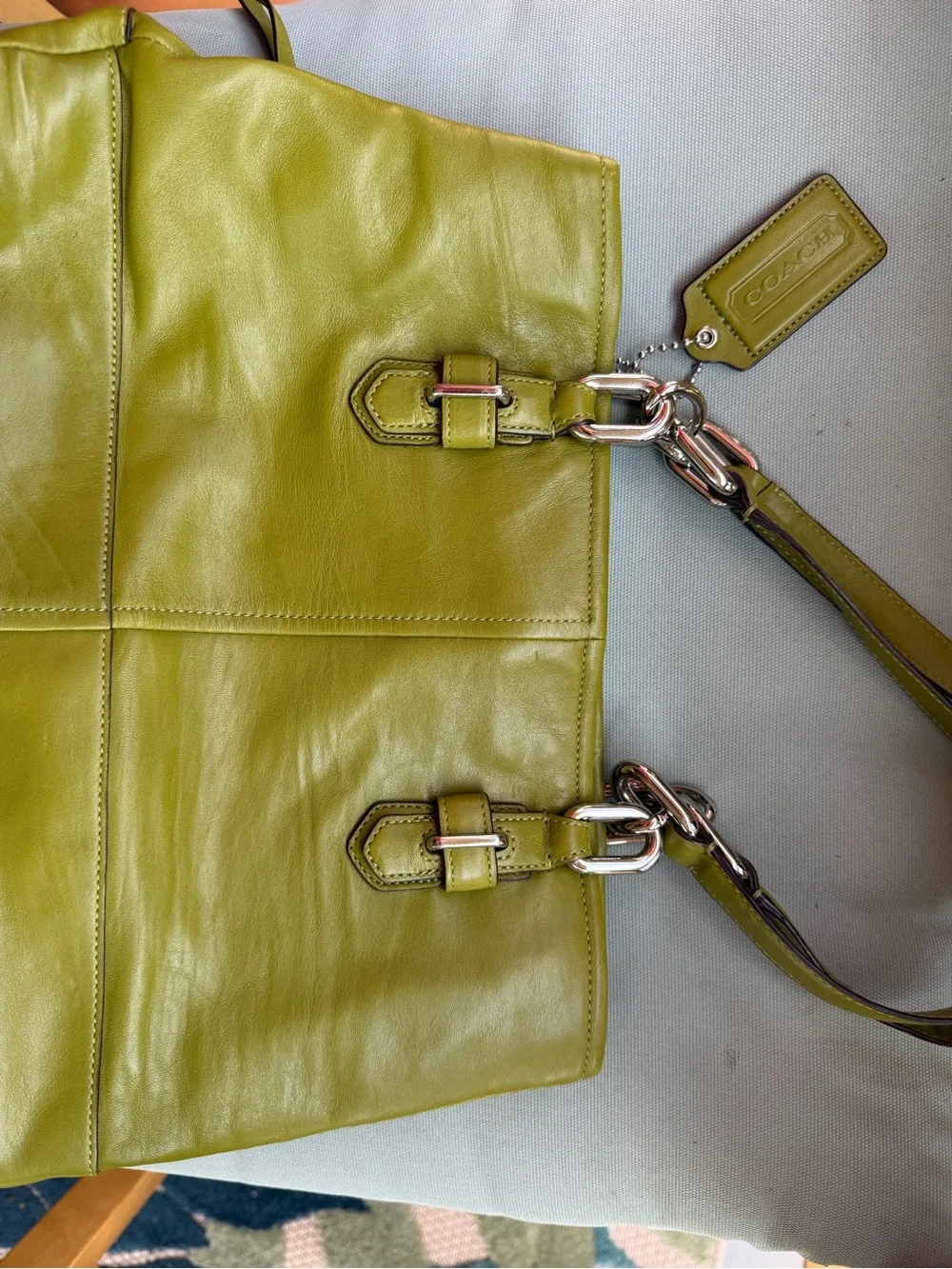 Coach Green Chelsea Patent Leather Ho o bag